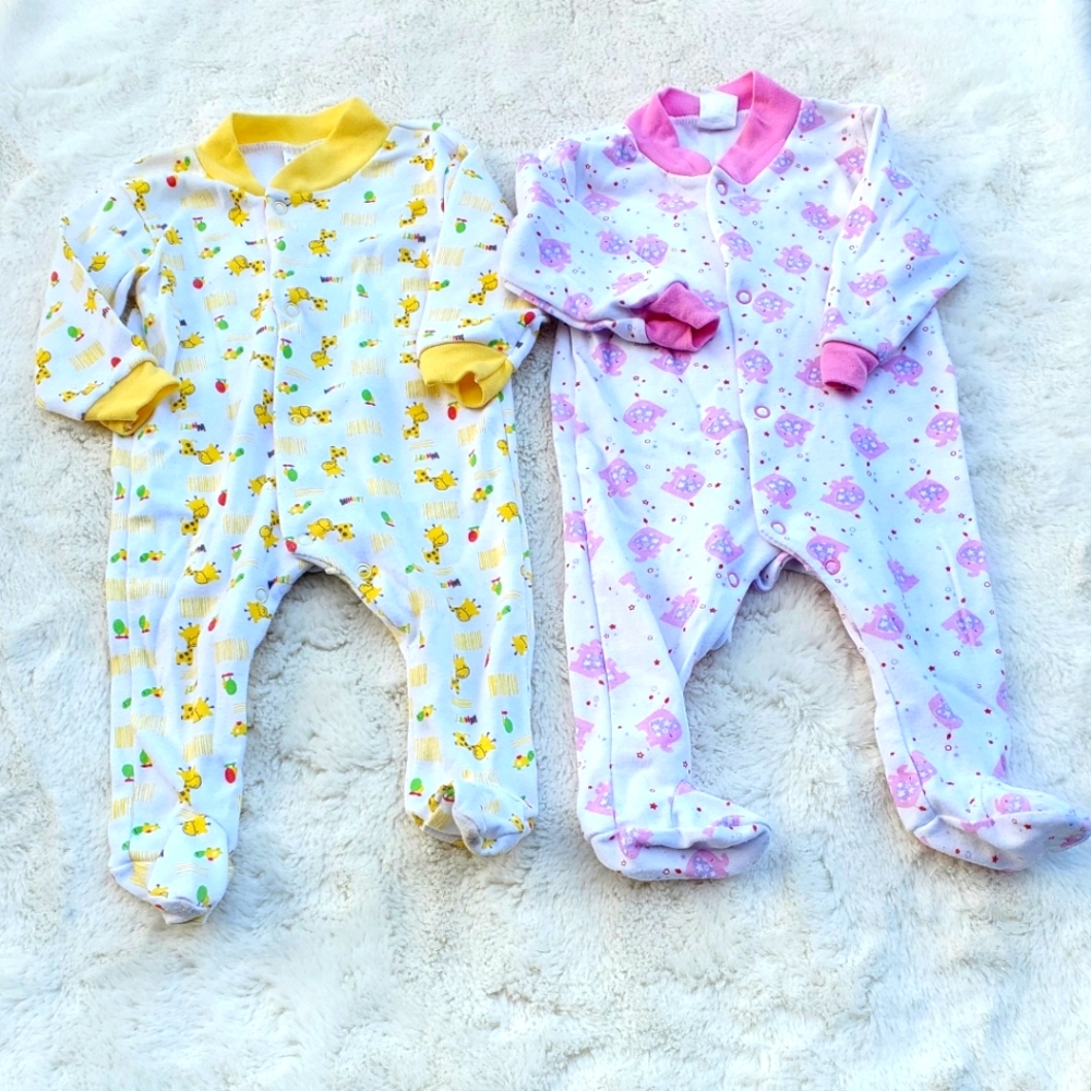 Kids One Piece Set - Yellow and Pink Sz 6/9